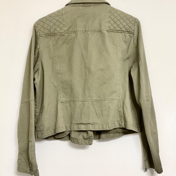7 For All Mankind Women's Sz L Khaki Green Jacket 100% Cotton - Picture 2 of 12